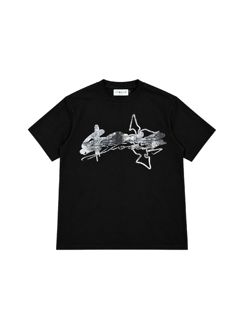 HEAVYWEIGHT TEE "STK-C" BLACK