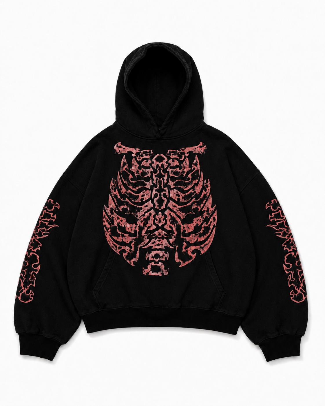 HEAVYWEIGHT HOODIE BLACK "INSIDE BONES V2"