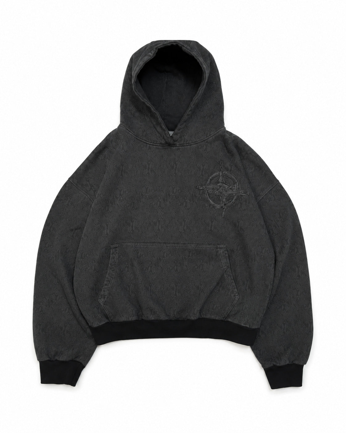 HEAVYWEIGHT HOODIE BLACK "VIPERSKIN LOGO"