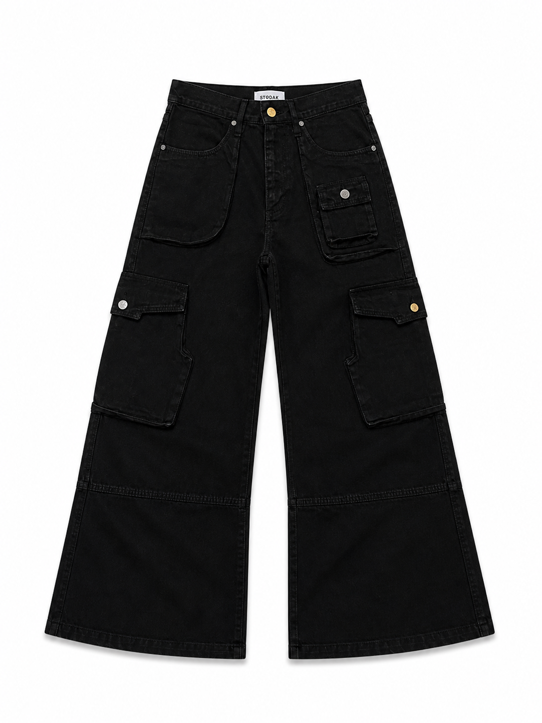 CARGO FLARED JEANS BLACK