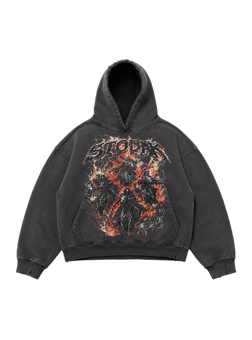 HEAVYWEIGHT HOODIE "APOCALYPSE" WASHED GREY