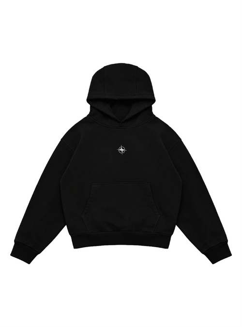 HEAVYWEIGHT HOODIE "METAL LOGO" BLACK
