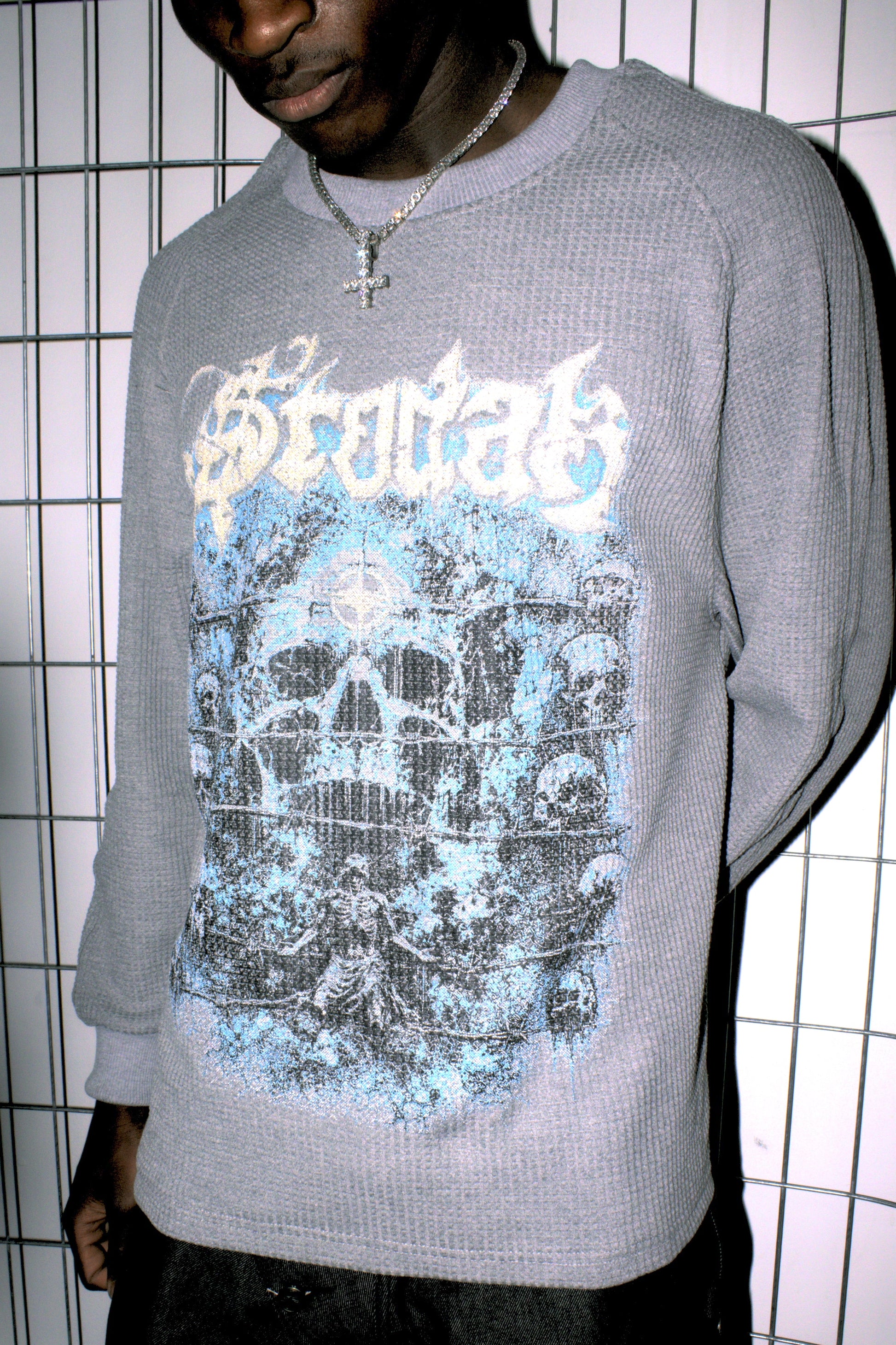 HEAVYWEIGHT WAFFLE LONGSLEVE “PRISON DEATH"